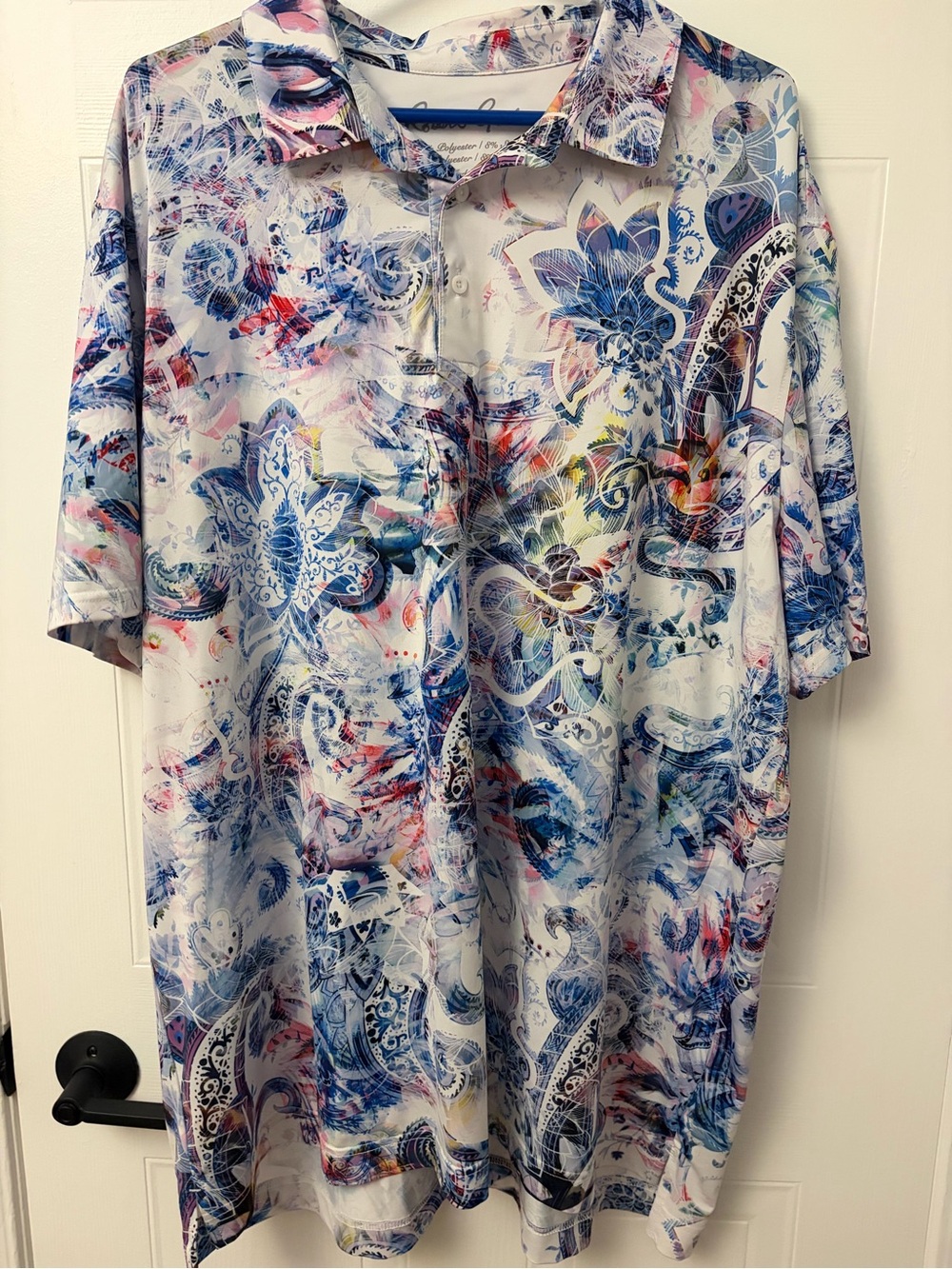 Robert Graham Multicolor Floral Paisley Short-Sleeve Polo - White & Blue